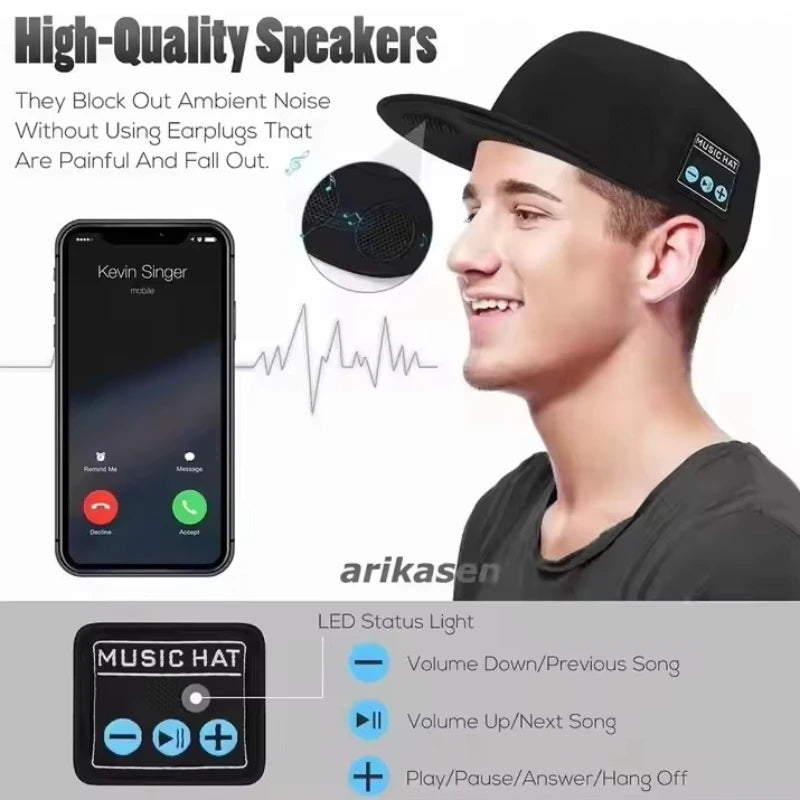 LYRA Bluetooth Speaker Cap – Dual Speakers, Wireless Headset & Outdoor Audio