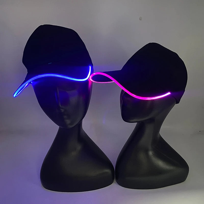 NEON LED Optical Fibre Cap – NightClub, Concert & Masquerade Hat