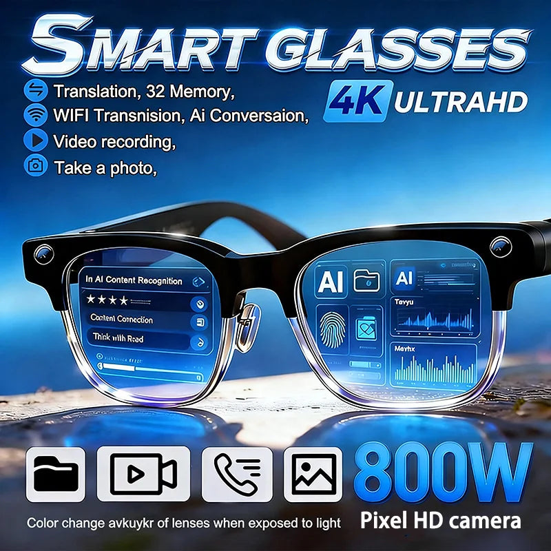 ARGUS AI Smart Glasses – 4K HD, AI Photo Recognition & Real-Time Translation