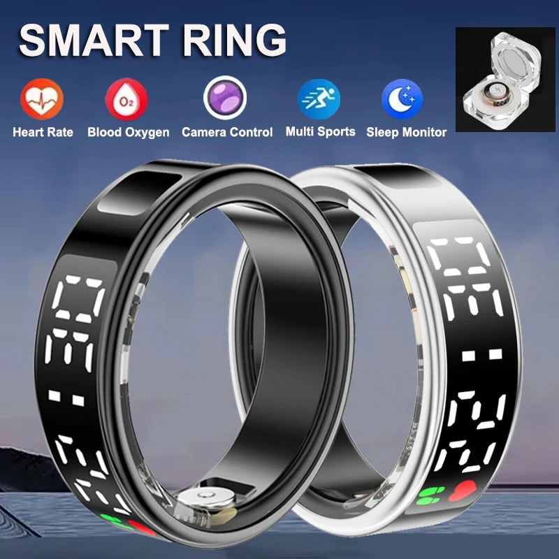 ZEUS Smart Ring – LED Display, Heart Rate & Blood Oxygen Monitor