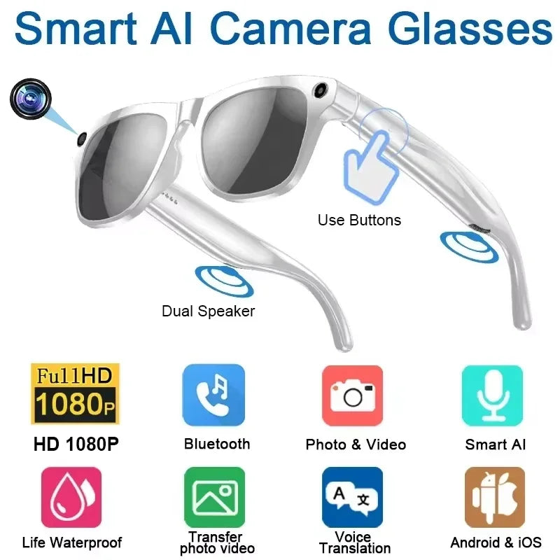 ATHENA AI Smart Glasses – 8K, ChatGPT, 1200MP Camera & Bluetooth