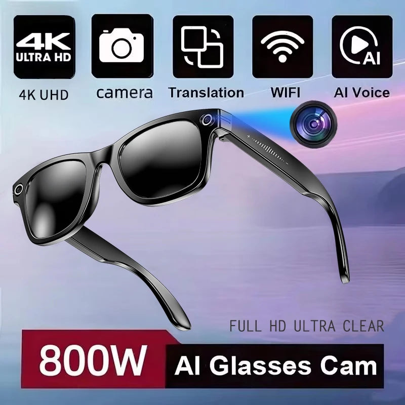 IRIS AI Smart Glasses – 800W Camera, Color-Changing, Translation & Waterproof