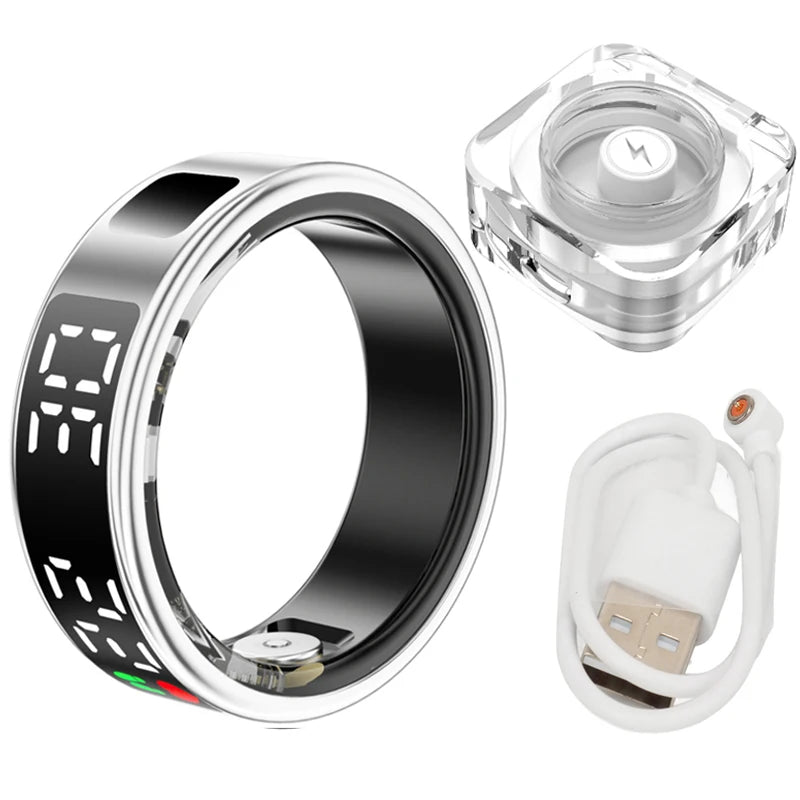 ZEUS Smart Ring – LED Display, Heart Rate & Blood Oxygen Monitor