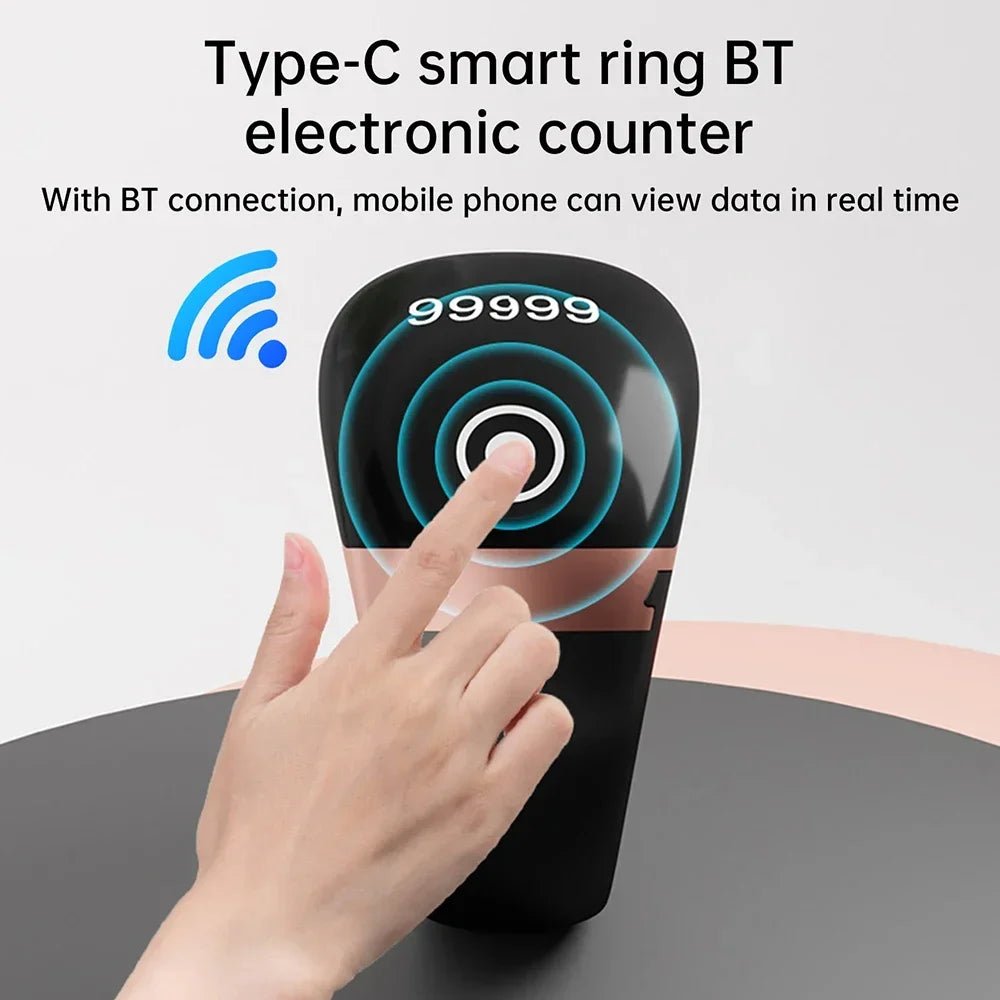 JANUS Smart Counter Ring – OLED Display, APP Counting & Silent Touch
