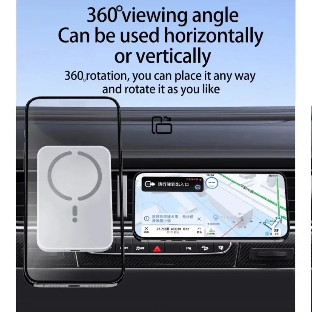 30W Car Air Vent Magnetic GPS Phone Holder Stand Wireless Charger For Magsafe iPhone 16 15 14 13 12 Pro Max Cell Fast Charging