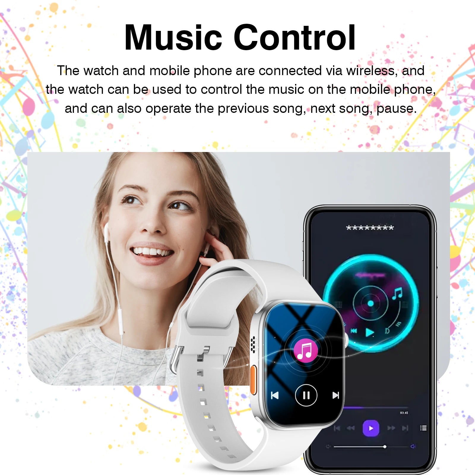 CHRONOS Smart Watch – Bluetooth Call, Music & USB Charging