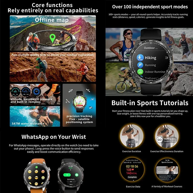 POSEIDON Smart Watch – Built-in GPS, 100+ Sport Modes & Bluetooth Call