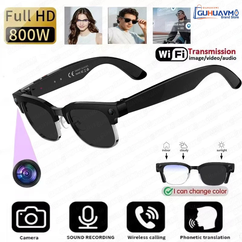 PROMETHEUS AI Smart Glasses – 4K Dual-Camera, WiFi, AI Chat & Translation