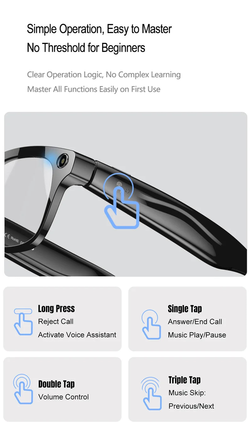 ARGUS AI Smart Glasses – 4K HD, AI Photo Recognition & Real-Time Translation