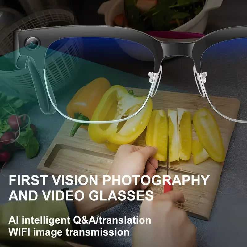 PROMETHEUS AI Smart Glasses – 4K Dual-Camera, WiFi, AI Chat & Translation