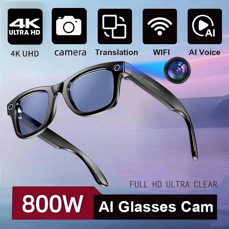 IRIS AI Smart Glasses – 800W Camera, Color-Changing, Translation & Waterproof