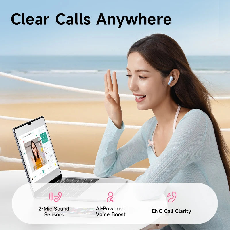 ECHO Wireless Earbuds – Bluetooth 6.0, AI ENC, 40H Playtime & IP55
