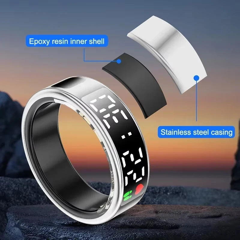 ZEUS Smart Ring – LED Display, Heart Rate & Blood Oxygen Monitor