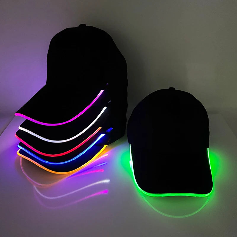 NEON LED Optical Fibre Cap – NightClub, Concert & Masquerade Hat